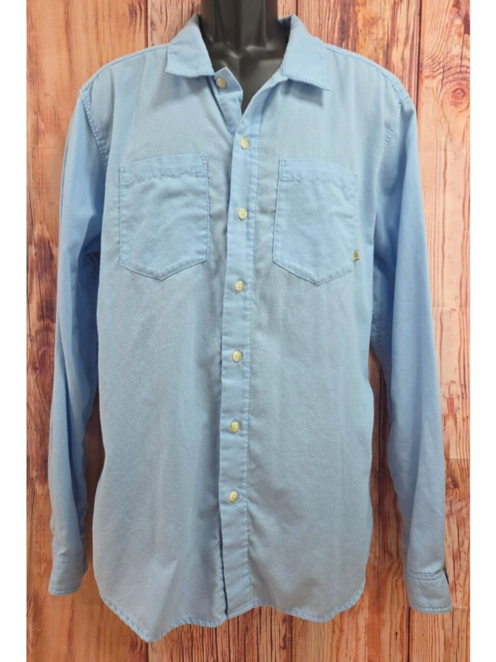 Exofficio Insect Shield Mens Light Blue Button-Up Shirt Large